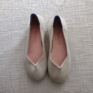 Rothy's The Flat Women's Size 6.5 Light Gold Metallic Rounded Toe